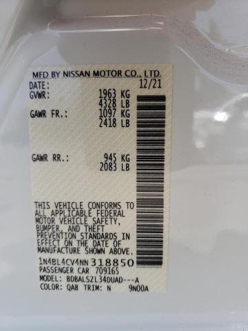 Photo 10 from auction – 2022 NISSAN ALTIMA with VIN 1N4BL4CV4NN318850