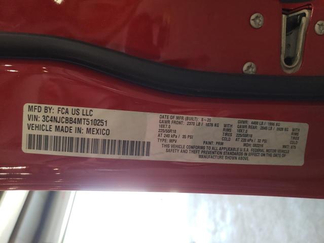 Foto 10 de la subasta – 2021 JEEP COMPASS LA con VIN 3C4NJCBB4MT510251