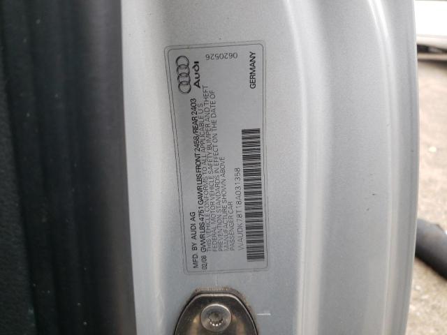 Photo 10 from auction – 2008 AUDI A5 QUATTRO with VIN WAUDK78T18A031358