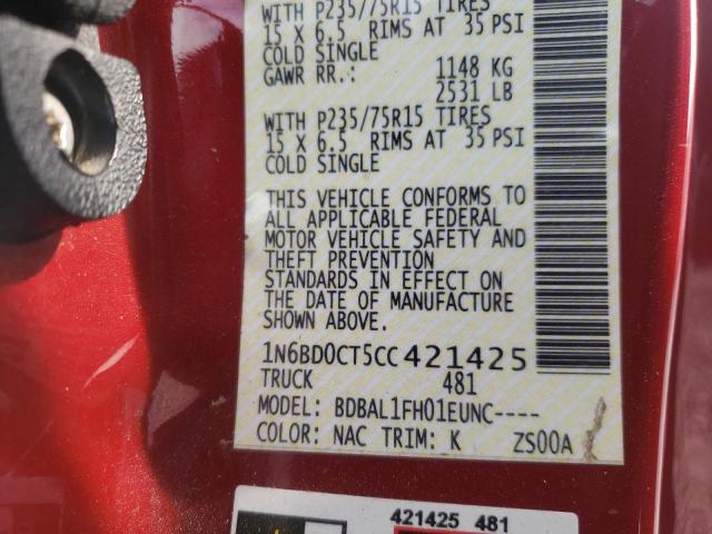 Photo 10 from auction – 2012 NISSAN FRONTIER S with VIN 1N6BD0CT5CC421425
