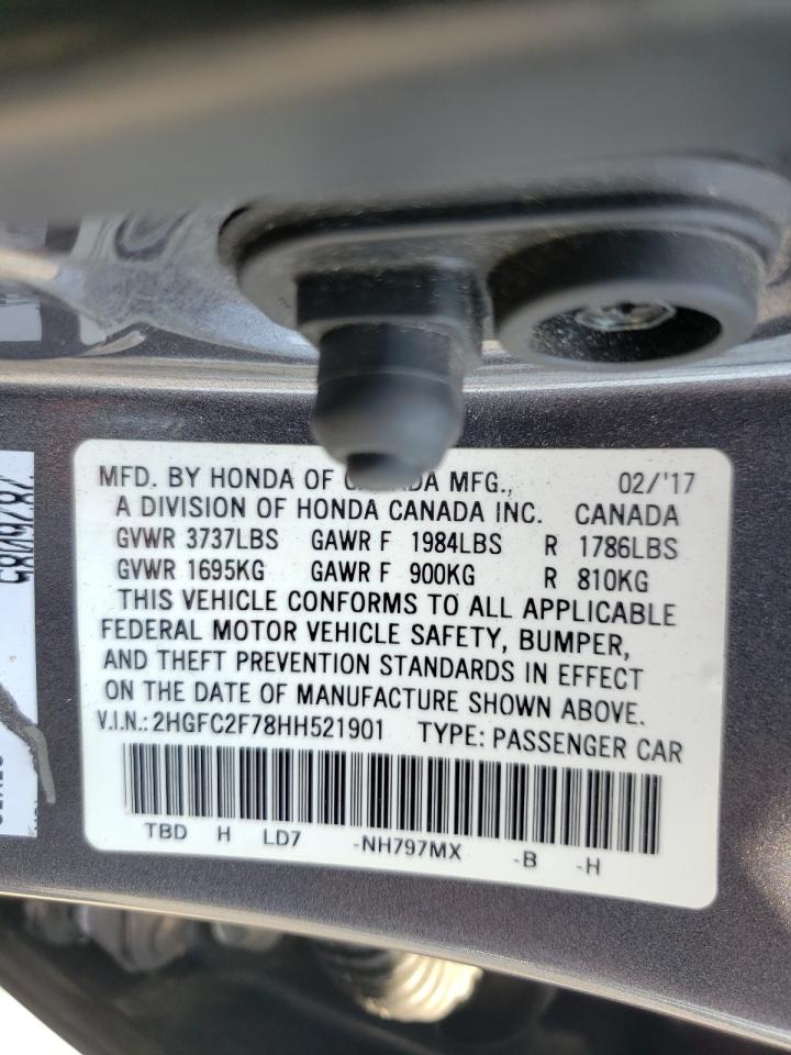 Photo 10 from auction – 2017 HONDA CIVIC EX with VIN 2HGFC2F78HH521901