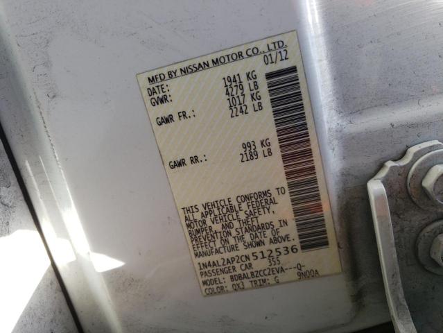 Foto 10 de la subasta – 2012 NISSAN ALTIMA BAS con VIN 1N4AL2AP2CN512536