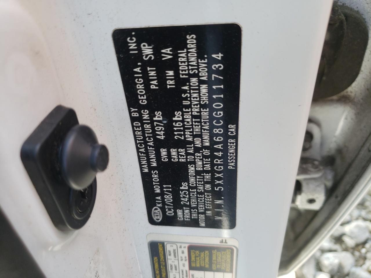 Photo 10 from auction – 2012 KIA OPTIMA SX with VIN 5XXGR4A68CG011734