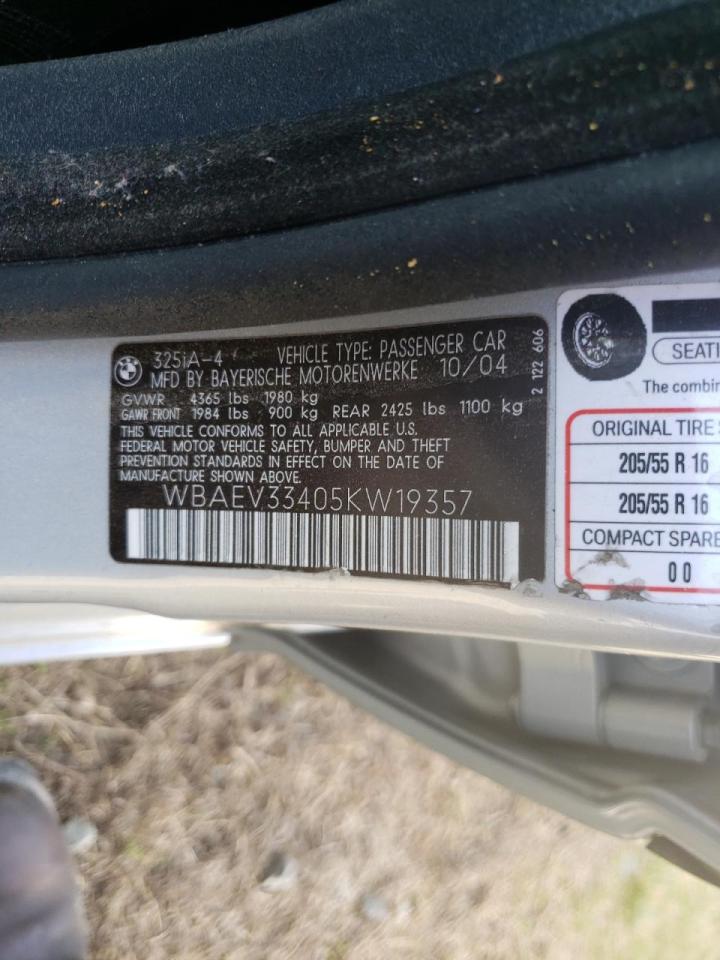 Фото 10 с аукциона – 2005 BMW 325 I с VIN WBAEV33405KW19357