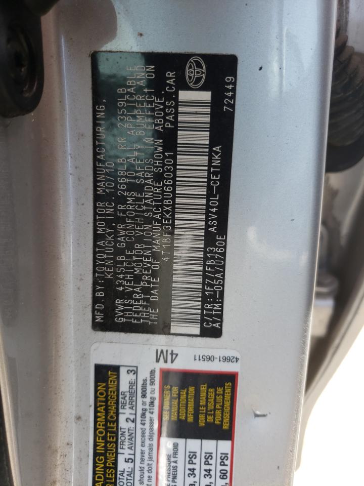 Photo 10 from auction – 2011 TOYOTA CAMRY BASE with VIN 4T1BF3EKXBU660301