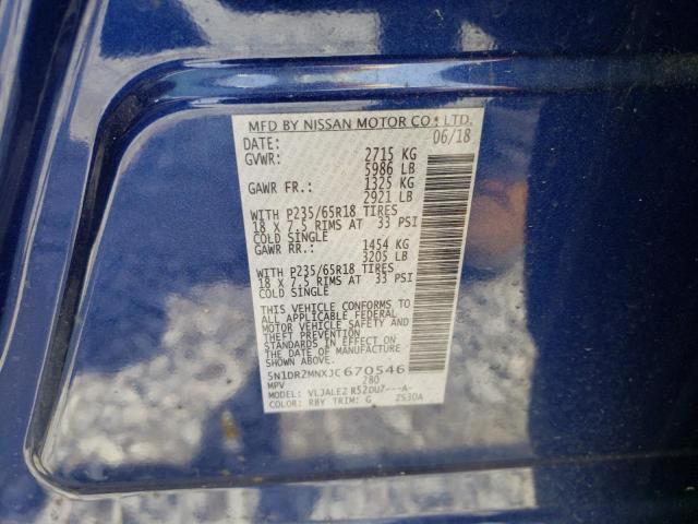 Photo 10 from auction – 2018 NISSAN PATHFINDER with VIN 5N1DR2MNXJC670546