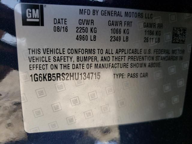Photo 10 from auction – 2017 CADILLAC CT6 with VIN 1G6KB5RS2HU134715