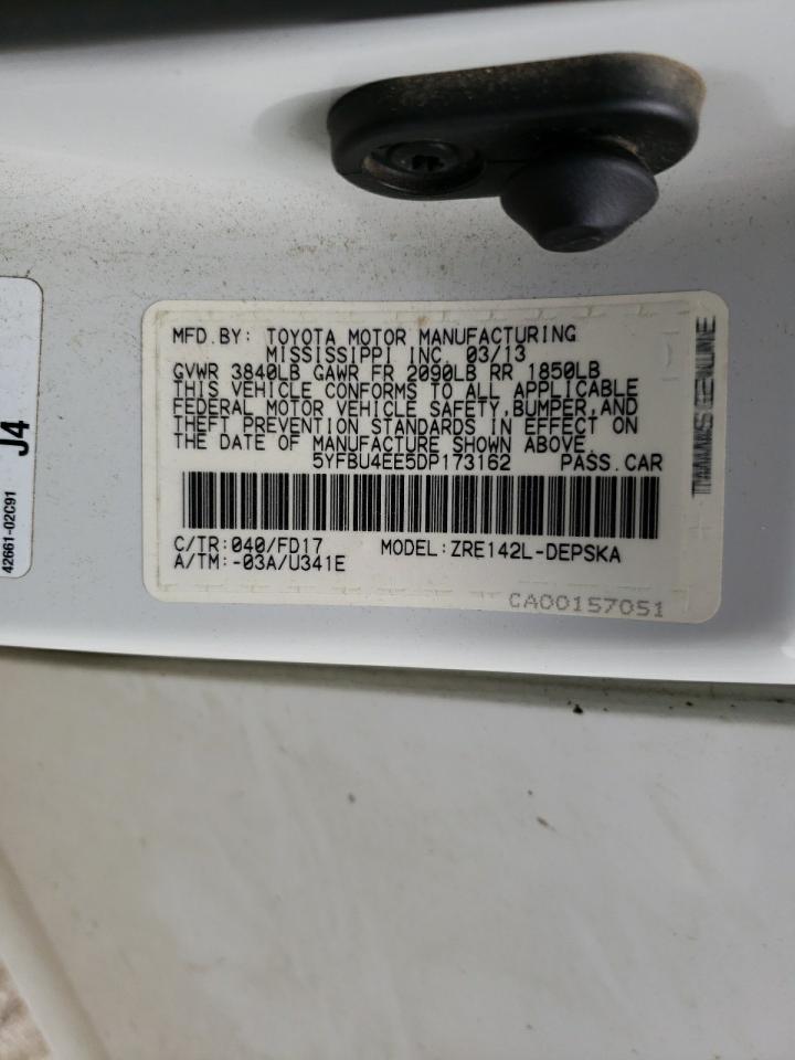 Photo 10 from auction – 2013 TOYOTA COROLLA BA with VIN 5YFBU4EE5DP173162