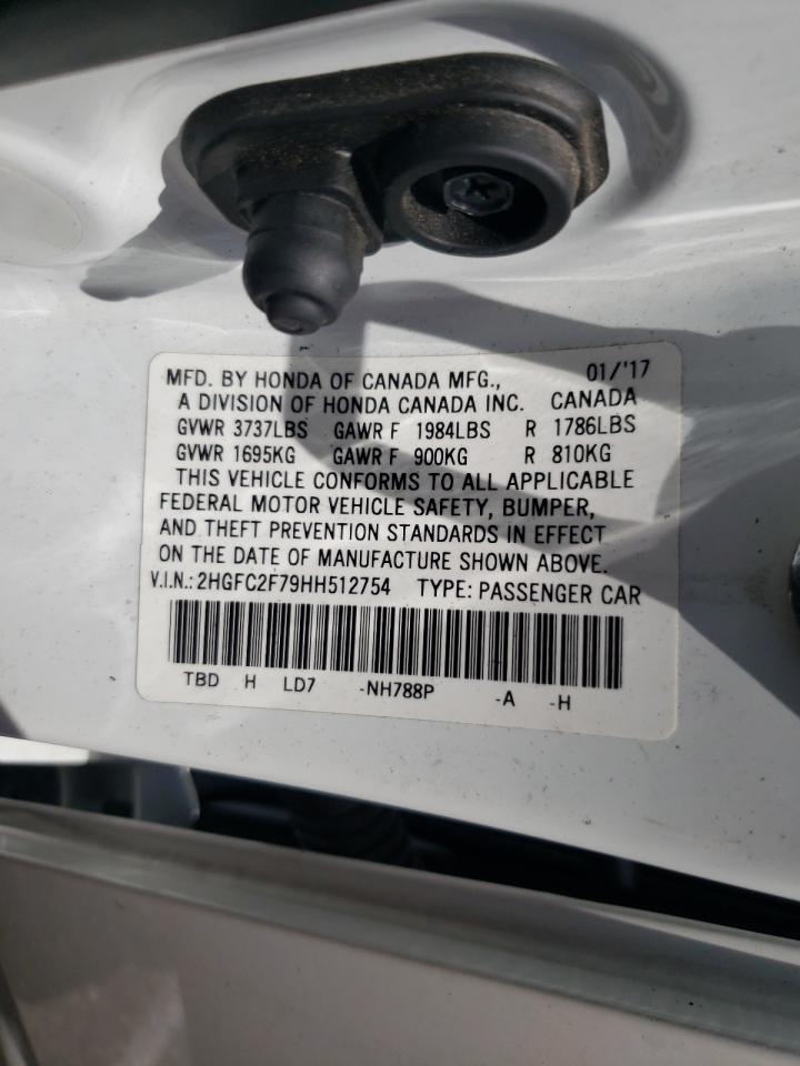 Photo 10 from auction – 2017 HONDA CIVIC EX with VIN 2HGFC2F79HH512754