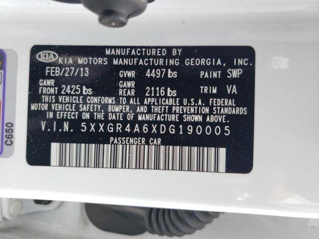 Photo 10 from auction – 2013 KIA OPTIMA SX with VIN 5XXGR4A6XDG190005