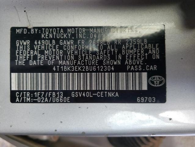 Photo 10 from auction – 2011 TOYOTA CAMRY SE with VIN 4T1BK3EK2BU612304