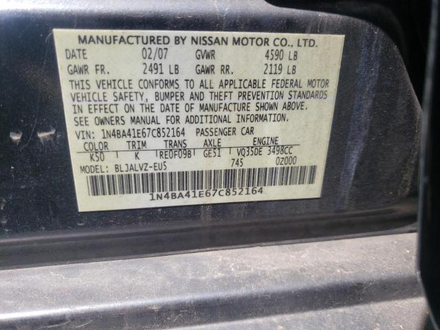 Photo 10 from auction – 2007 NISSAN MAXIMA SE with VIN 1N4BA41E67C852164