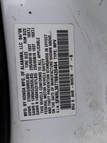 Photo 10 from auction – 2006 HONDA ODYSSEY EX with VIN 5FNRL38776B435464