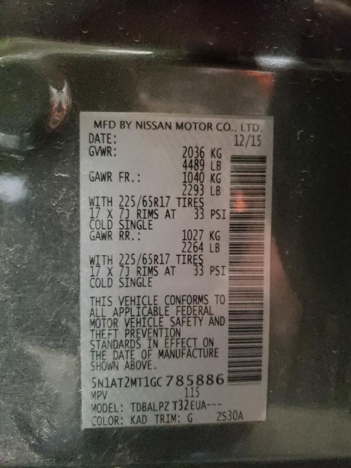 Photo 10 from auction – 2016 NISSAN ROGUE S with VIN 5N1AT2MT1GC785886