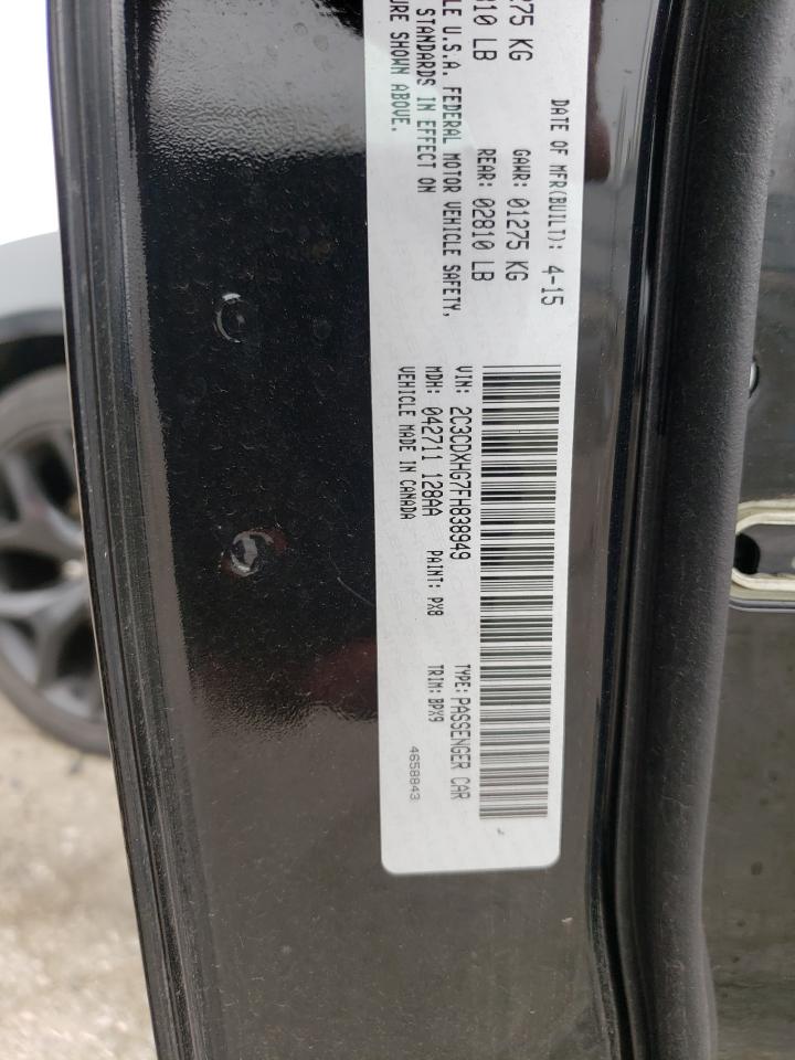 Photo 10 from auction – 2015 DODGE CHARGER SX with VIN 2C3CDXHG7FH838949