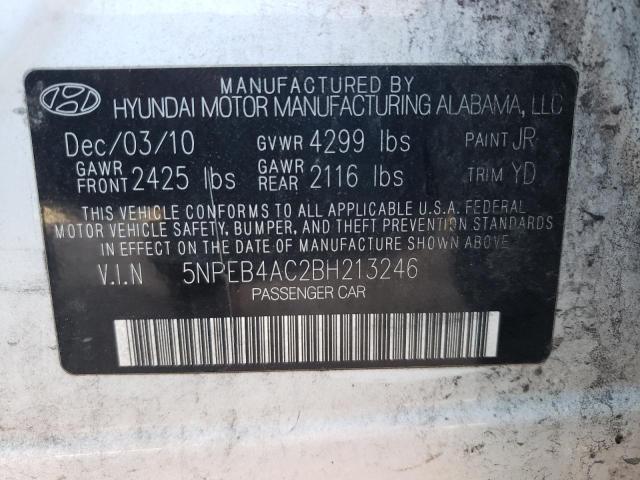 Photo 10 from auction – 2011 HYUNDAI SONATA GLS with VIN 5NPEB4AC2BH213246