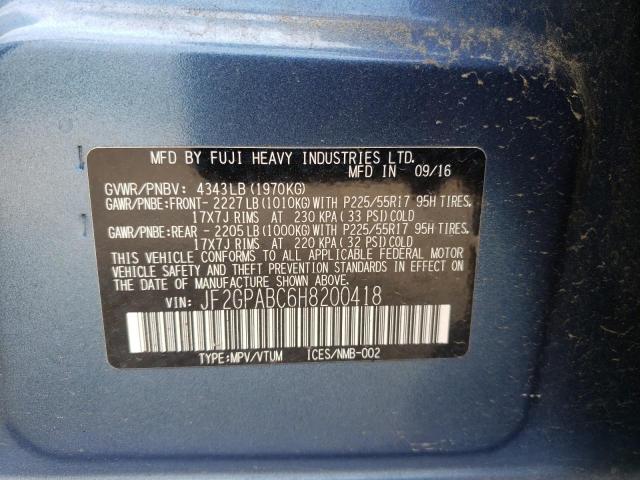 Photo 10 from auction – 2017 SUBARU CROSSTREK with VIN JF2GPABC6H8200418