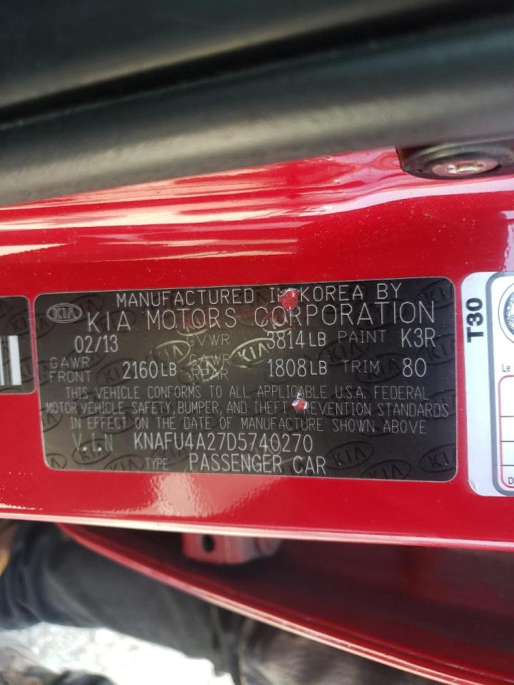 Photo 10 from auction – 2013 KIA FORTE EX with VIN KNAFU4A27D5740270