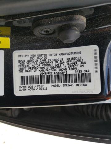 Photo 10 from auction – 2010 TOYOTA COROLLA BA with VIN 1NXBU4EE1AZ360845
