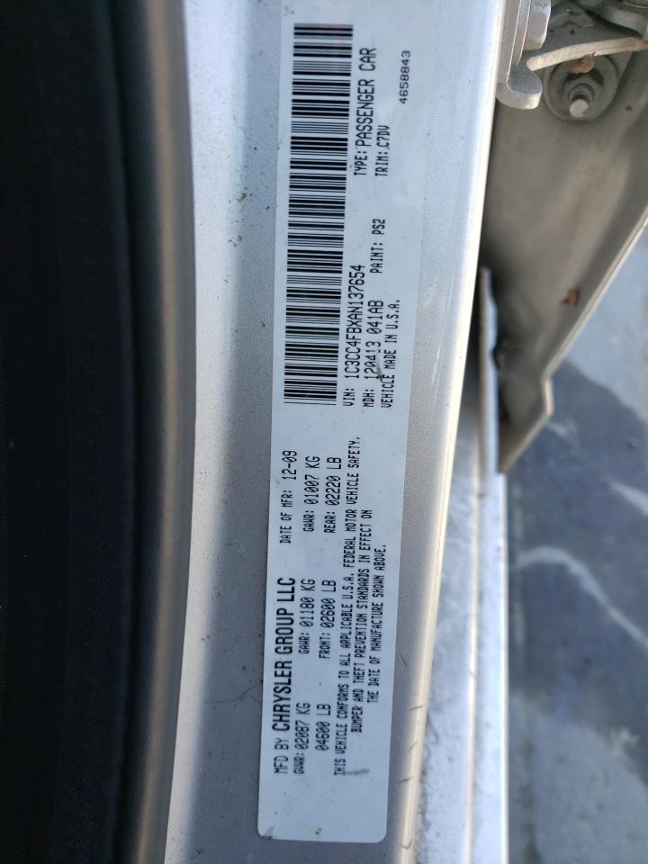 Photo 10 from auction – 2010 CHRYSLER SEBRING TO with VIN 1C3CC4FBXAN137654