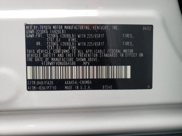 Photo 10 from auction – 2022 TOYOTA RAV4 with VIN 4T3RWRFV0NU064586