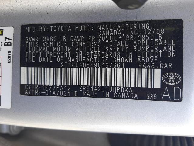 Photo 10 from auction – 2009 TOYOTA COROLLA MA with VIN 2T1KU40E69C167661