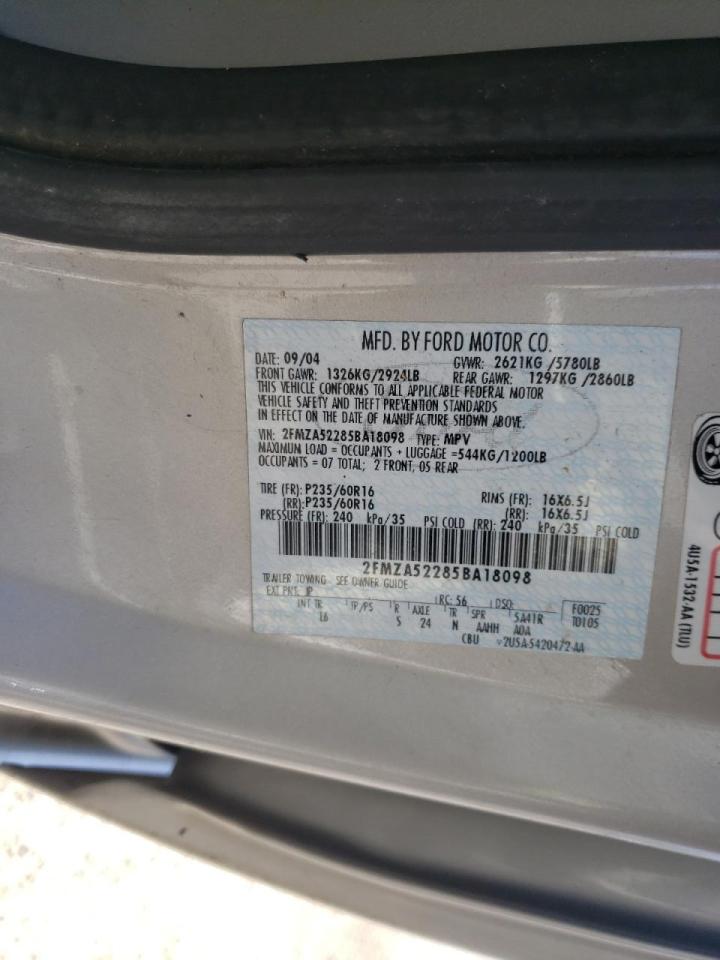 Foto 10 de la subasta – 2005 FORD FREESTAR S con VIN 2FMZA52285BA18098
