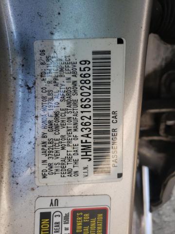 Photo 10 from auction – 2006 HONDA CIVIC HYBR with VIN JHMFA36216S028659