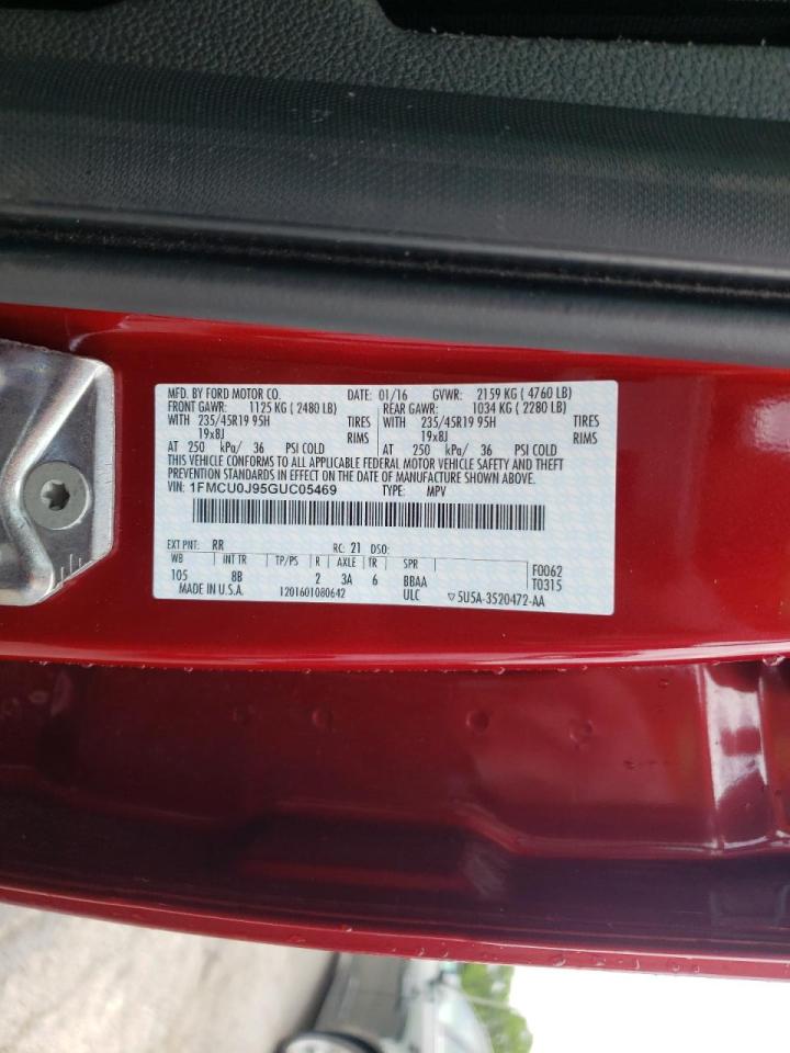 Photo 10 from auction – 2016 FORD ESCAPE TIT with VIN 1FMCU0J95GUC05469