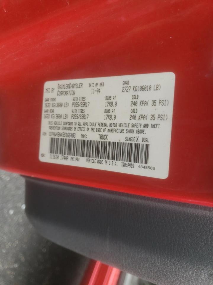 Photo 10 from auction – 2005 DODGE DAKOTA QUA with VIN 1D7HW48N45S166483