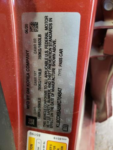 Photo 10 from auction – 2021 CHEVROLET SPARK 1LT with VIN KL8CD6SA5MC704847