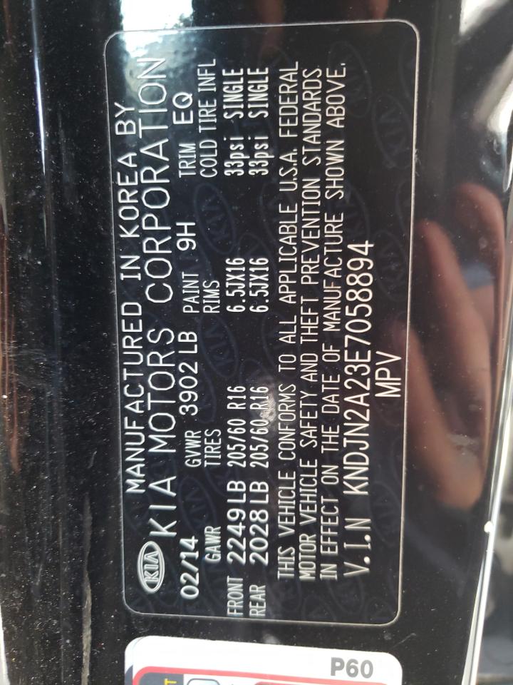 Photo 10 from auction – 2014 KIA SOUL with VIN KNDJN2A23E7058894