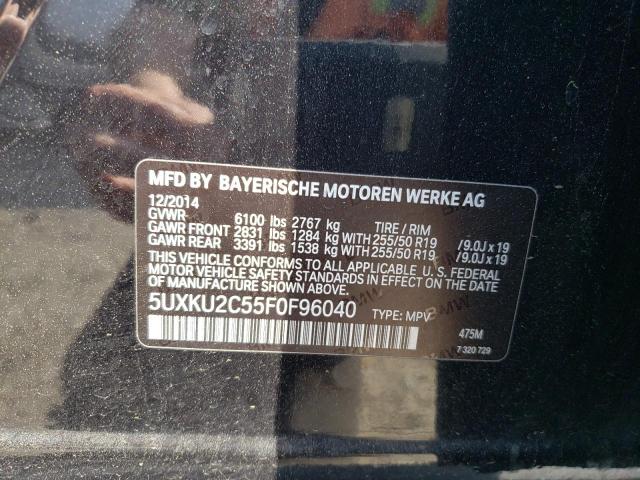 Photo 10 from auction – 2015 BMW X6 XDRIVE3 with VIN 5UXKU2C55F0F96040