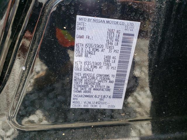 Photo 10 from auction – 2013 NISSAN PATHFINDER with VIN 5N1AR2MM6DC625876