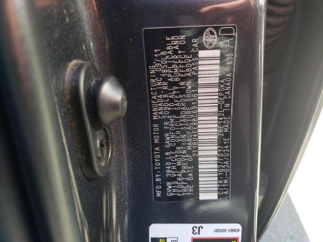 Photo 10 from auction – 2011 TOYOTA COROLLA with VIN 2T1BU4EE8BC691361