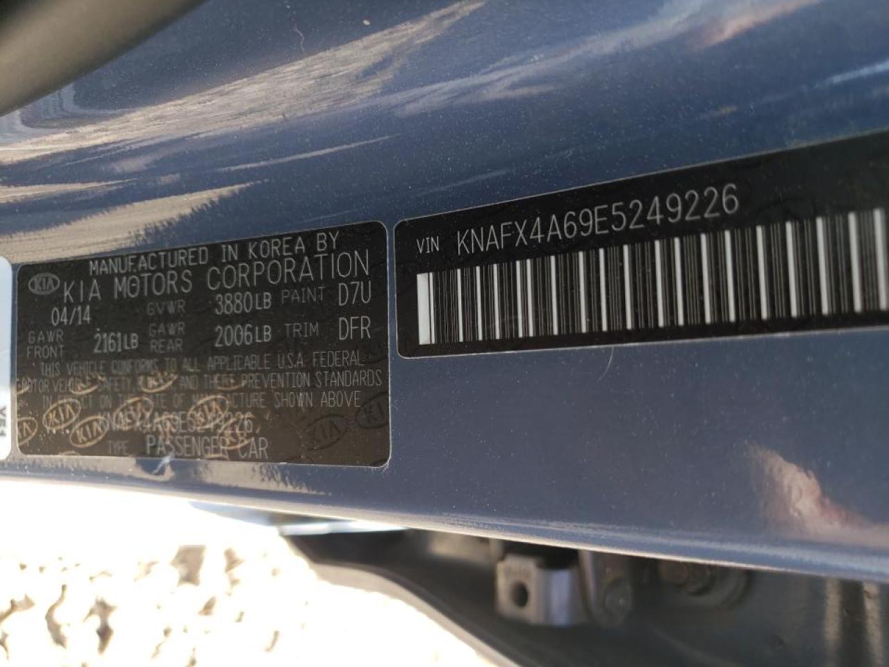 Photo 10 from auction – 2014 KIA FORTE LX with VIN KNAFX4A69E5249226