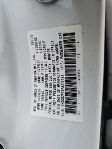 Photo 10 from auction – 2015 HONDA ACCORD with VIN 1HGCR2F38FA275183