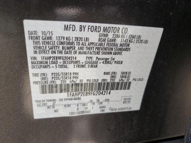 Photo 10 from auction – 2015 FORD TAURUS SEL with VIN 1FAHP2E89FG204214