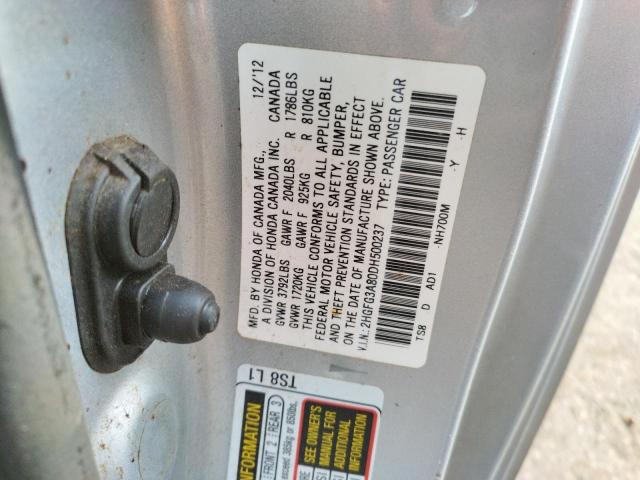 Photo 1 from auction – 2013 HONDA CIVIC EX with VIN 2HGFG3A80DH500237
