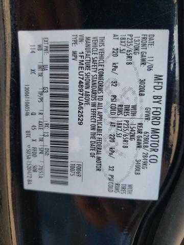 Photo 10 from auction – 2007 FORD EXPLORER with VIN 1FMEU74897UA62529