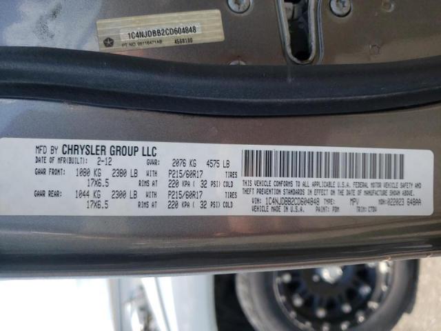 Photo 10 from auction – 2012 JEEP COMPASS SP with VIN 1C4NJDBB2CD604848