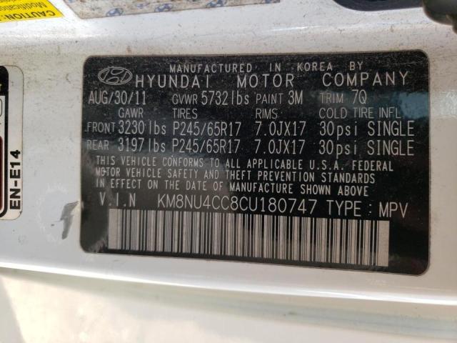 Photo 10 from auction – 2012 HYUNDAI VERACRUZ G with VIN KM8NU4CC8CU180747