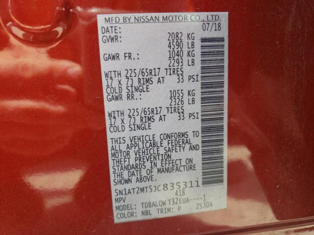 Photo 10 from auction – 2018 NISSAN ROGUE S with VIN 5N1AT2MT5JC835311