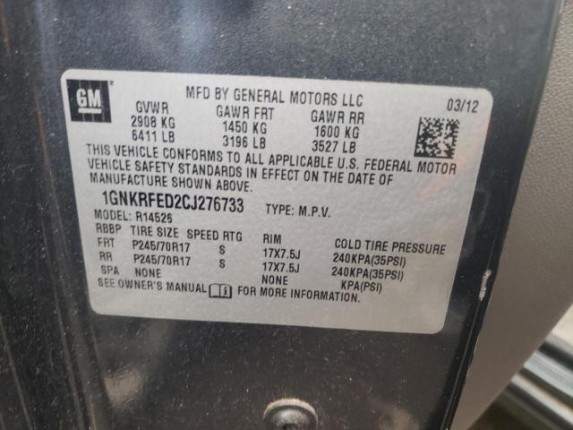 Photo 10 from auction – 2012 CHEVROLET TRAVERSE L with VIN 1GNKRFED2CJ276733