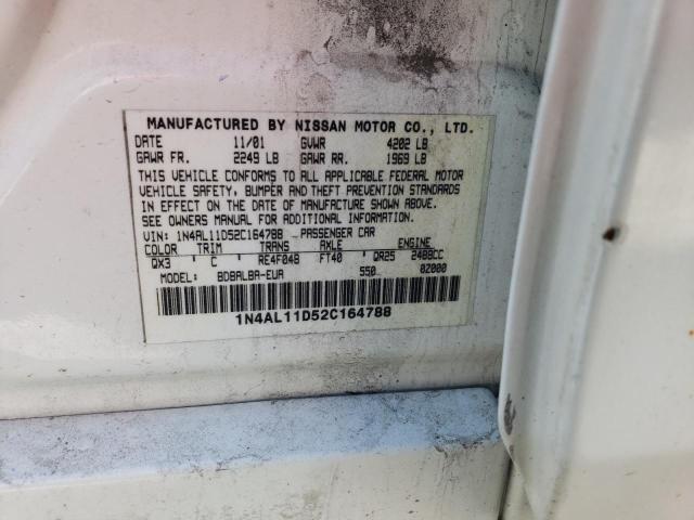 Photo 10 from auction – 2002 NISSAN ALTIMA BAS with VIN 1N4AL11D52C164788