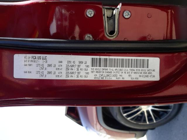 Photo 10 from auction – 2019 JEEP CHEROKEE L with VIN 1C4PJLLB0KD110293