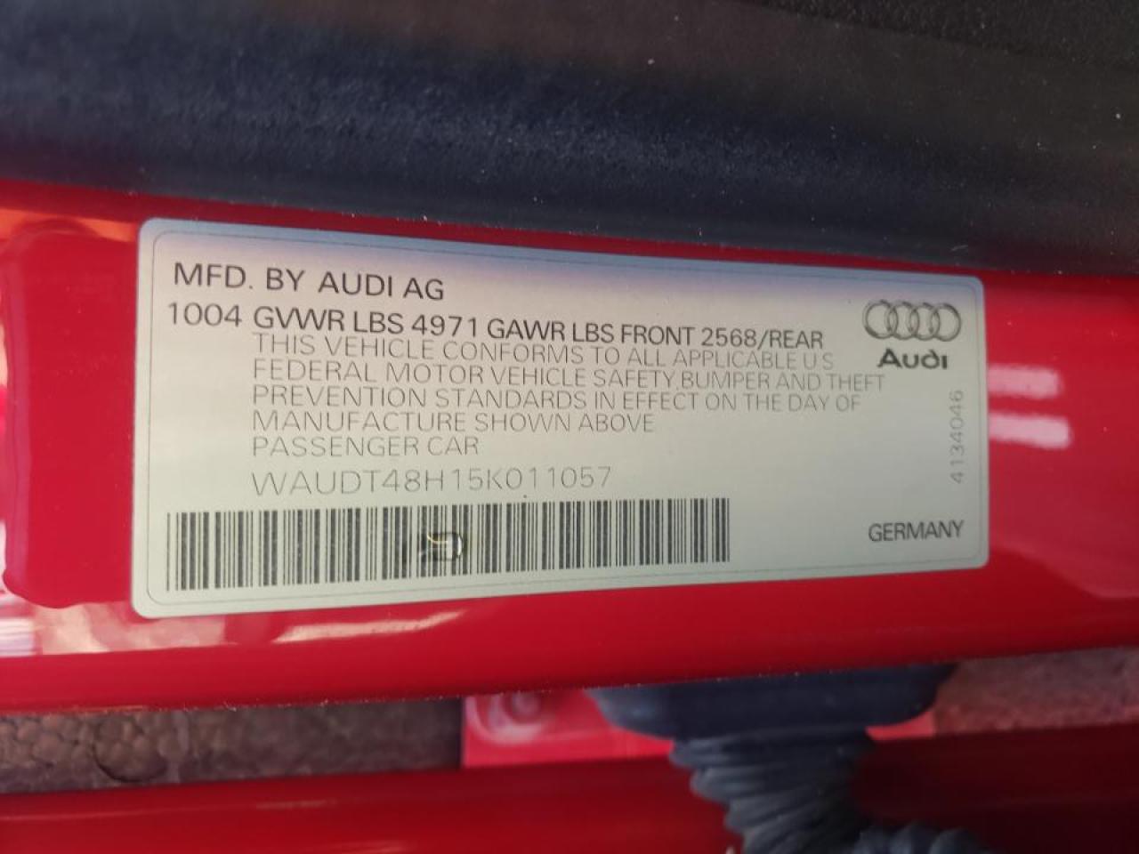 Photo 10 from auction – 2005 AUDI A4 QUATTRO with VIN WAUDT48H15K011057
