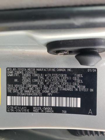 Photo 10 from auction – 2004 LEXUS RX 330 with VIN 2T2GA31U84C006702