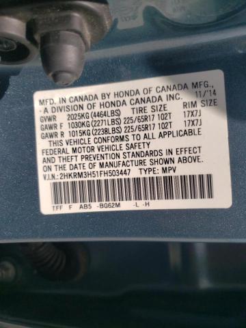 Photo 10 from auction – 2015 HONDA CR-V EX with VIN 2HKRM3H51FH503447