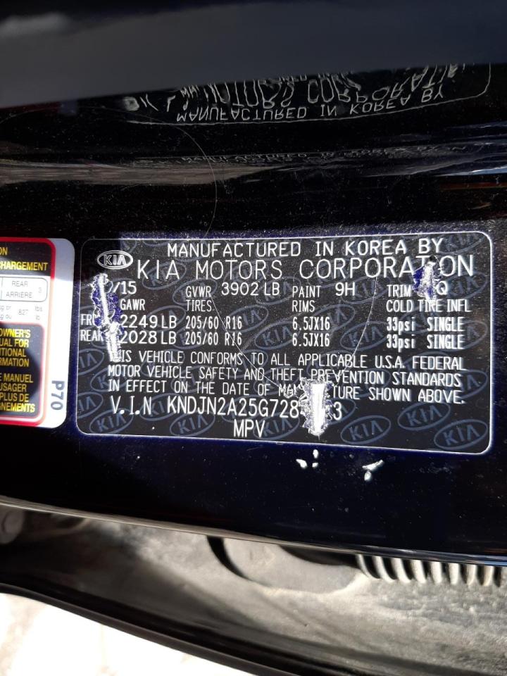 Photo 10 from auction – 2016 KIA SOUL with VIN KNDJN2A25G7284373